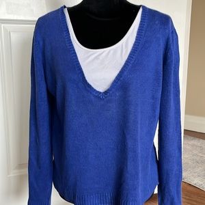 Eileen Fisher Royal Blue Linen Sweater